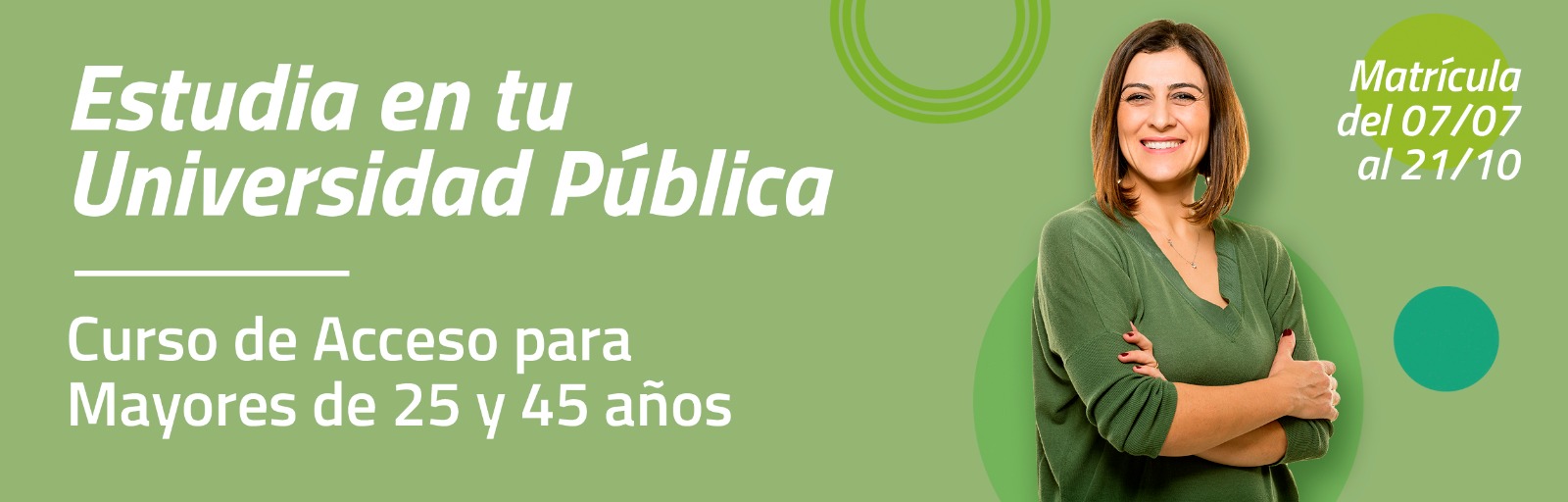 Matrícula abierta para Acceso mayores de 25 y 45 años 